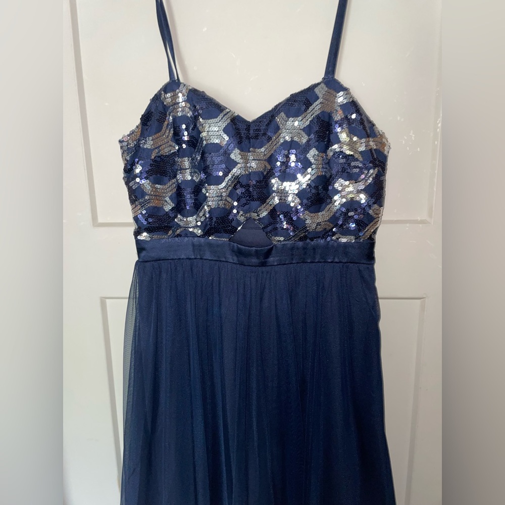 Junior blue shirt dress